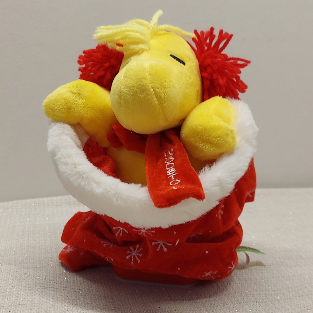 Peanuts Woodstock Christmas Plush Santa Animated Dan Dee Holiday 2022 9" Works